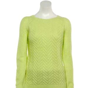 Sonoma Goods for Life Lattice-Front Sweater Lime L